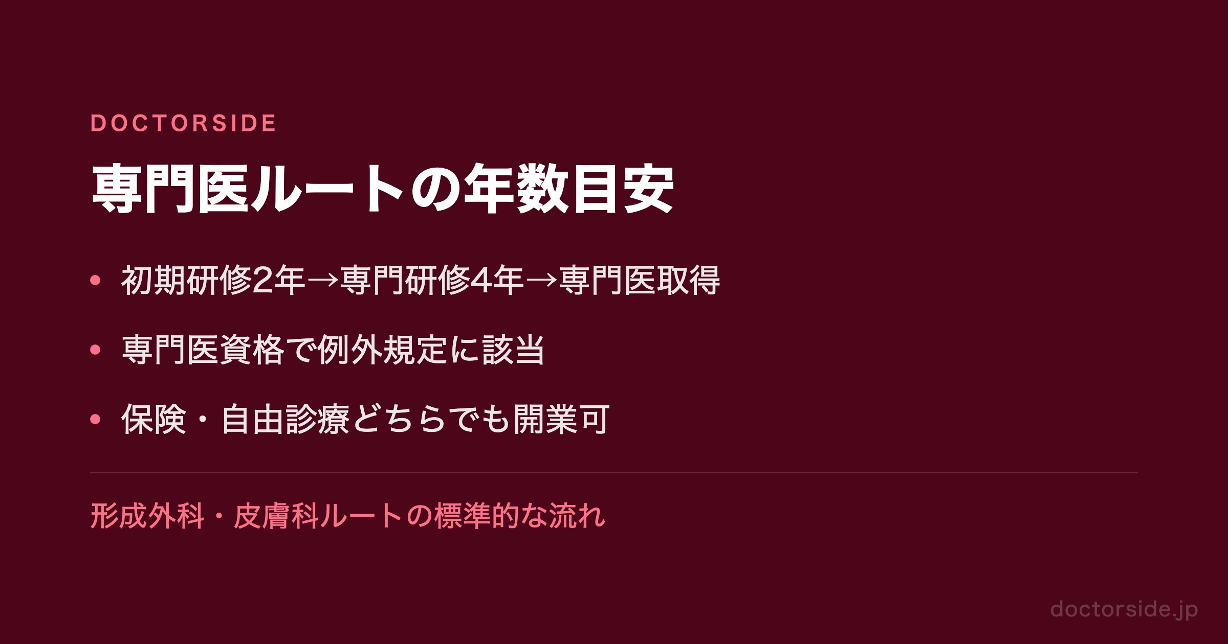 専門医ルートの年数目安