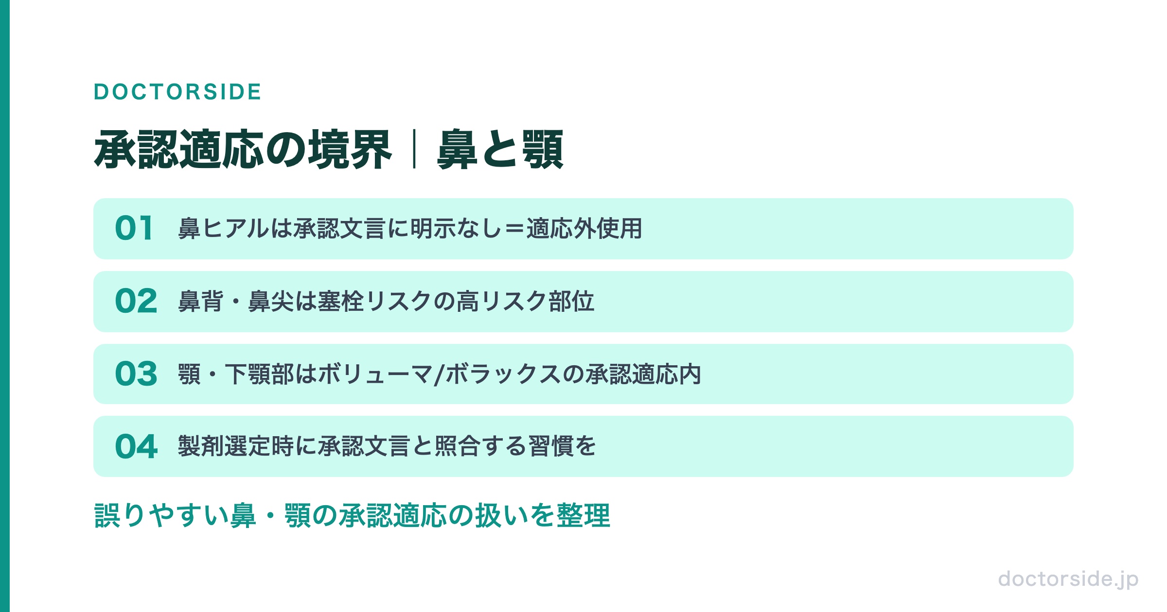 承認適応の境界｜鼻と顎